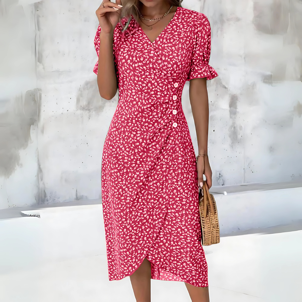 Diana – Letnia Sukienka z Kopertowym Fasonem