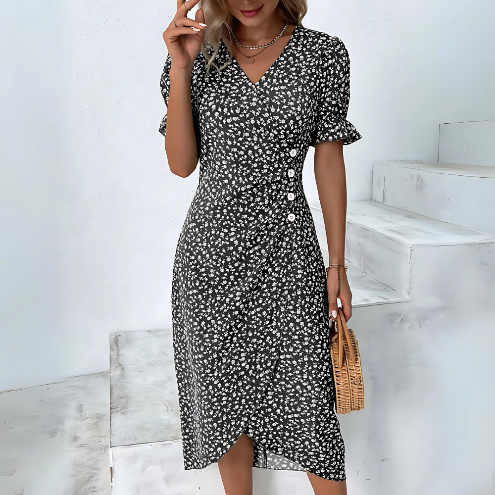 Diana – Letnia Sukienka z Kopertowym Fasonem