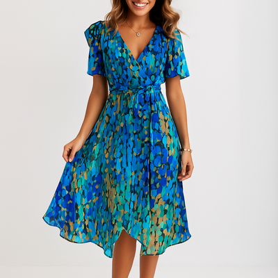 Magdalena – Płynna sukienka o świetlistej elegancji