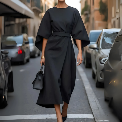 Bogna – Elegancka sukienka midi z efektownymi rękawami