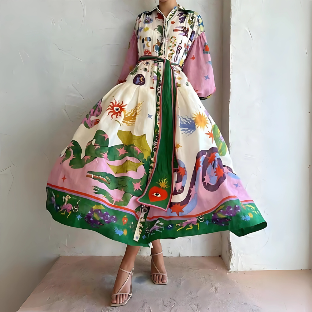 Grażyna – Artystyczna sukienka midi