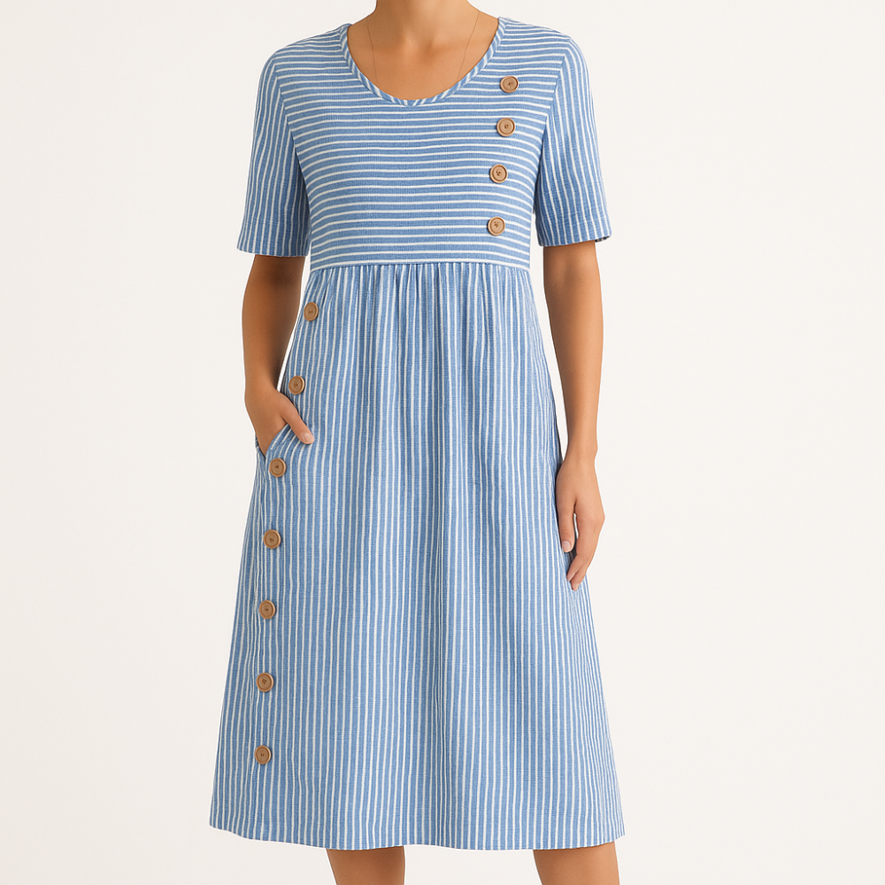 Cecylia – Prążkowana sukienka