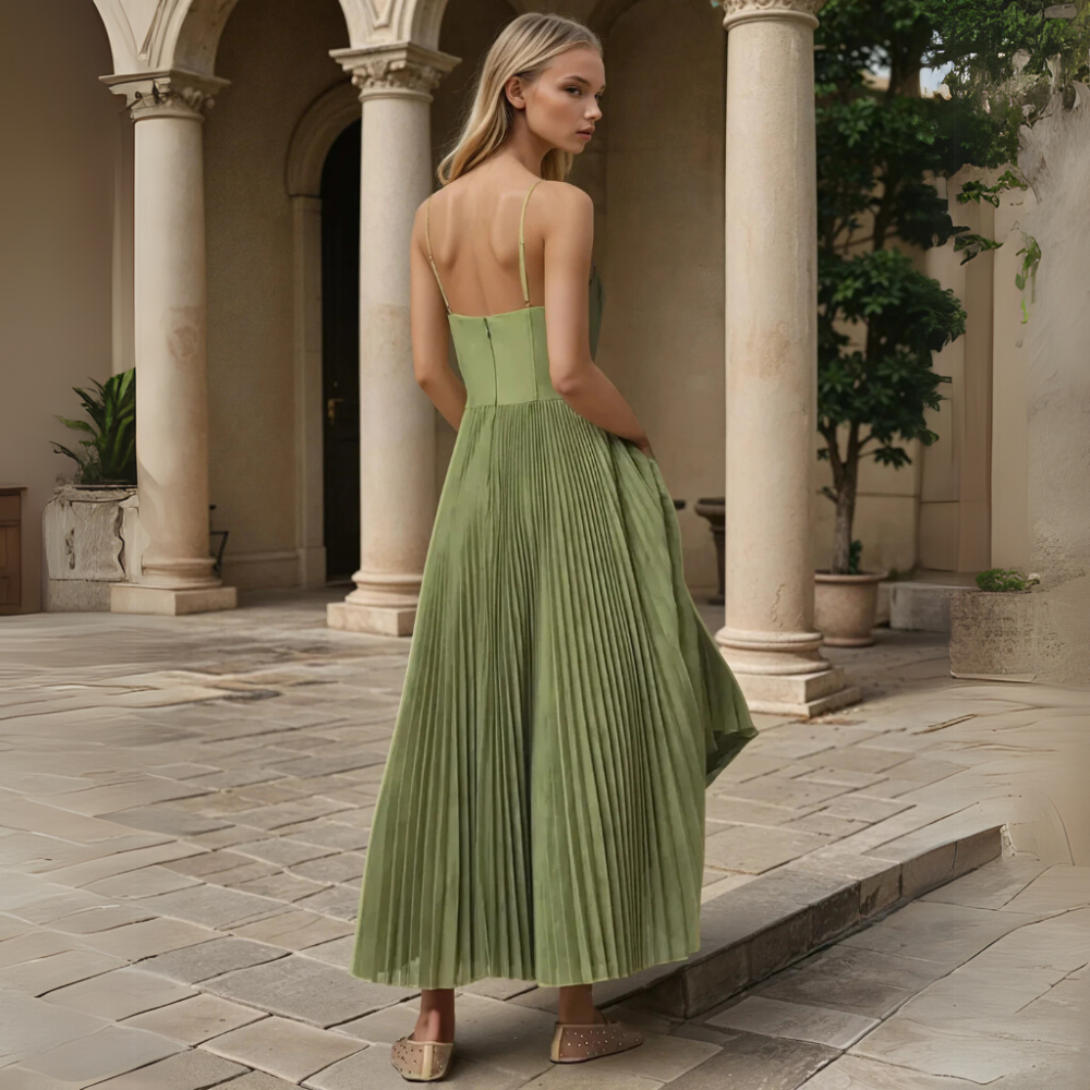 Marcelina – Letnia sukienka maxi z plisami