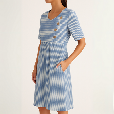 Cecylia – Prążkowana sukienka