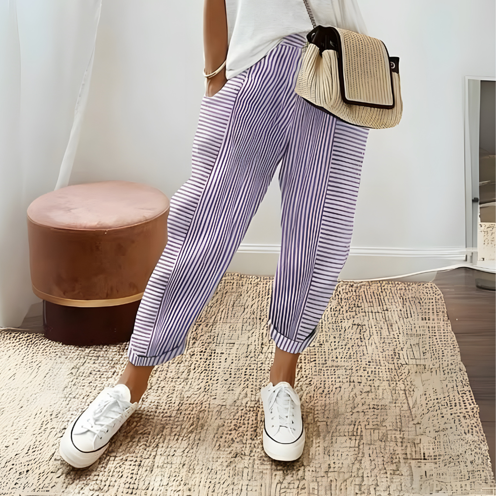 Anna – Wygodne i stylowe spodnie w paski