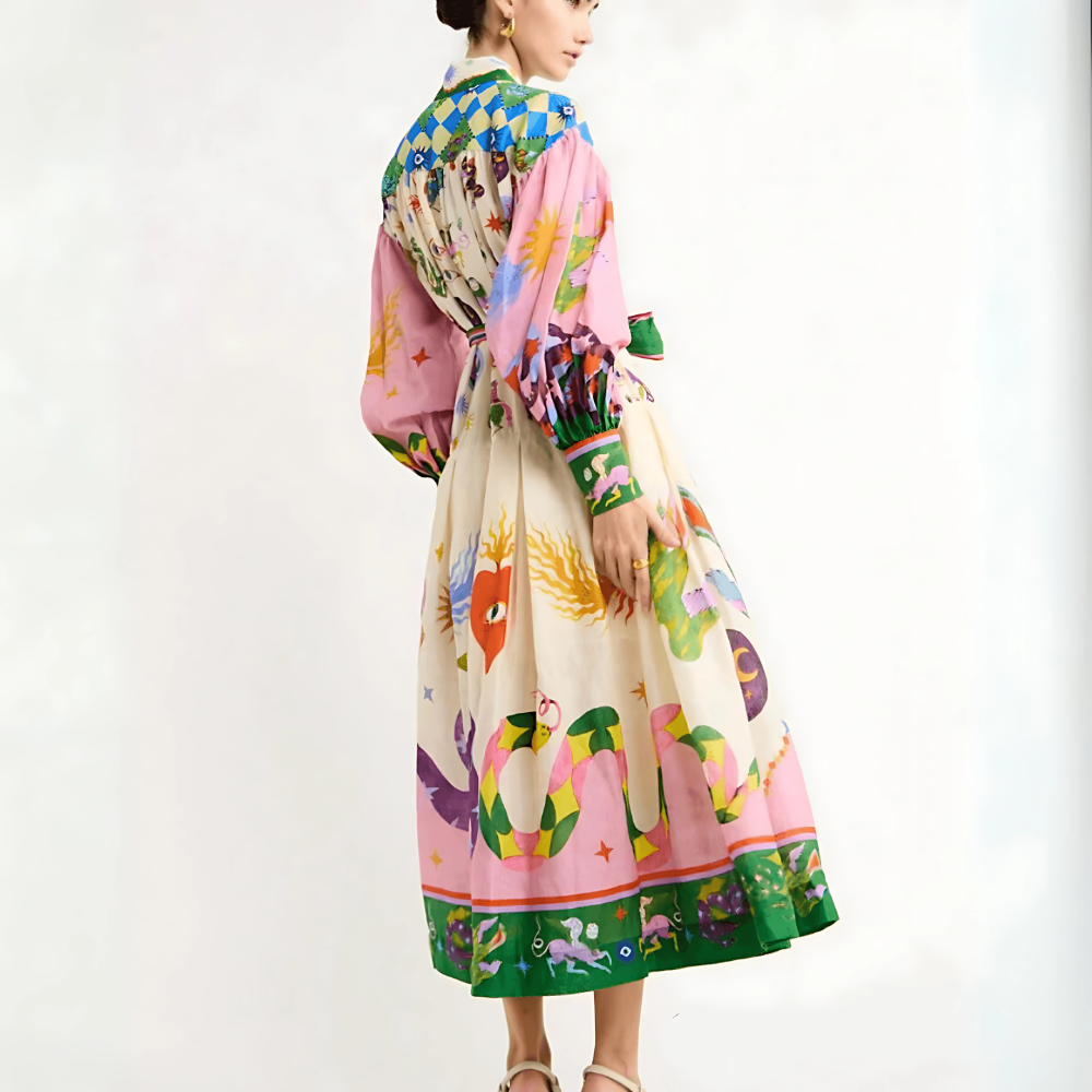 Grażyna – Artystyczna sukienka midi