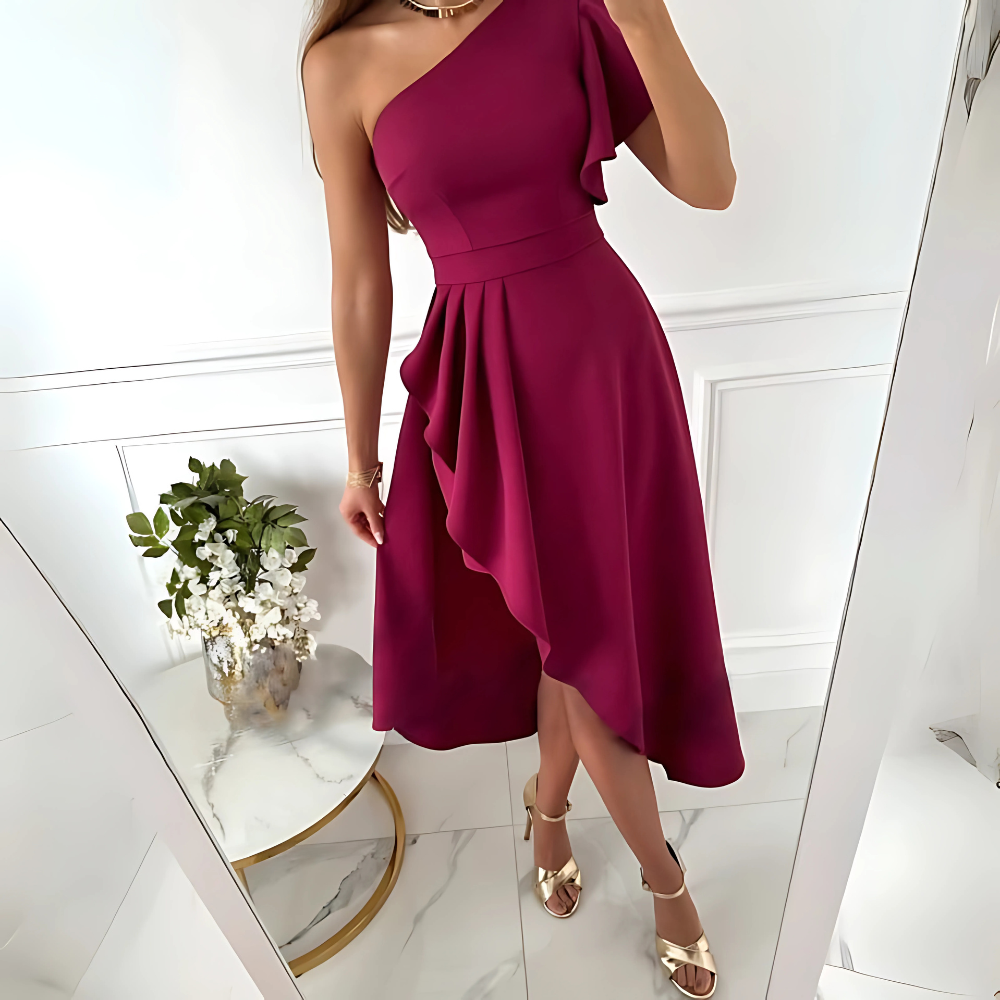 Karina – Elegancka Sukienka na Jedno Ramię