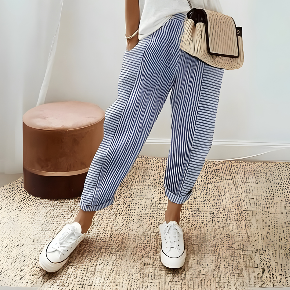 Anna – Wygodne i stylowe spodnie w paski