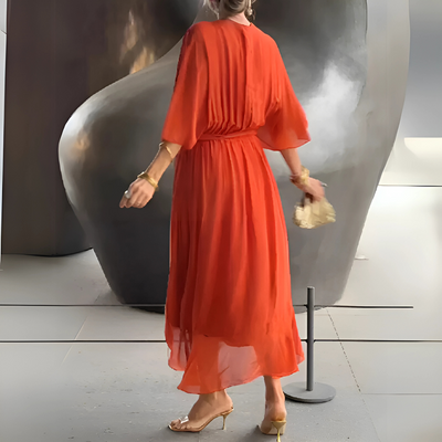 Mariola – Zwiewna midi sukienka kopertowa