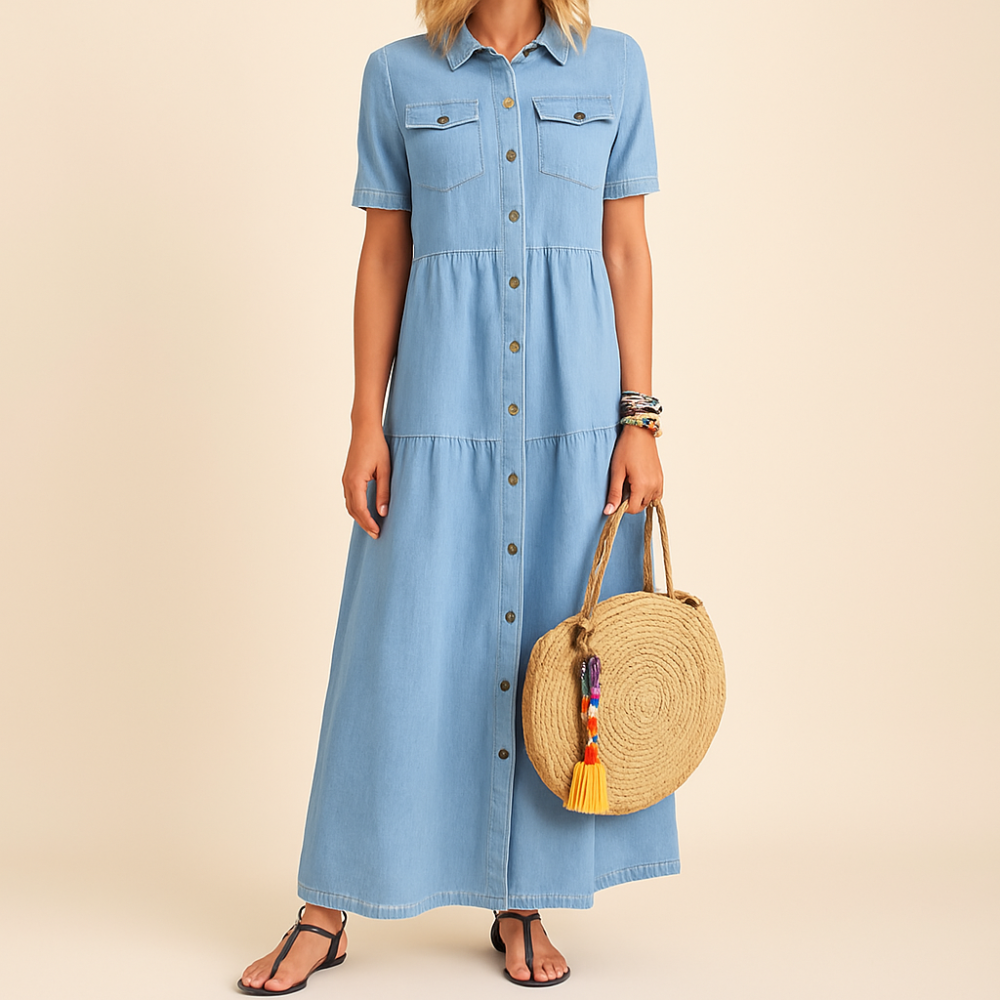 Danica – Dżinsowa sukienka koszulowa