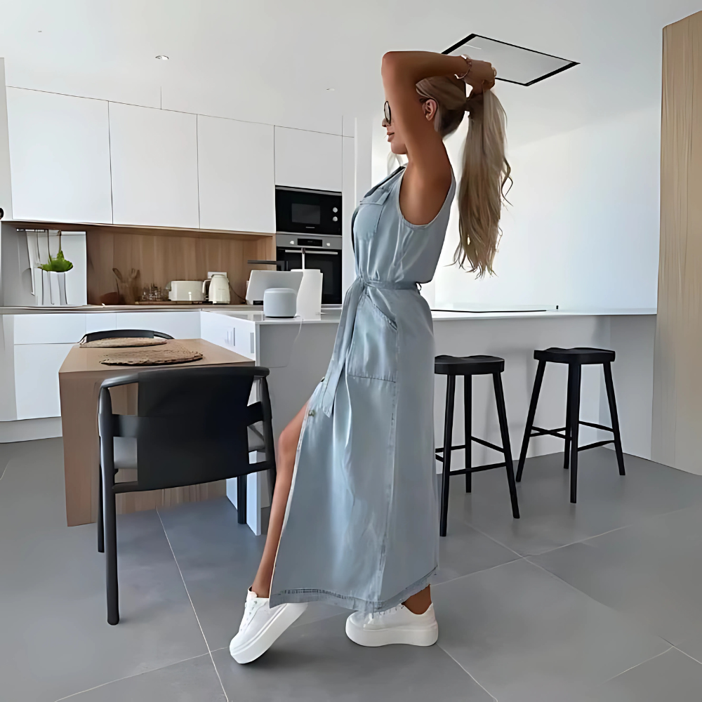 Kaja – Sukienka maxi w stylu denim