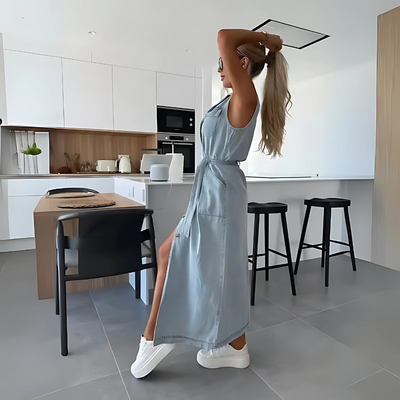 Kaja – Sukienka maxi w stylu denim