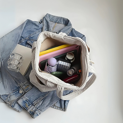 Aniela – Prążkowana Torba na Ramię