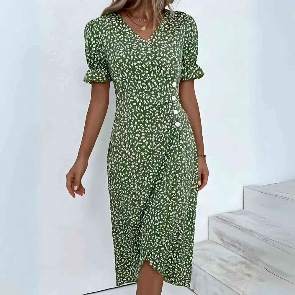 Diana – Letnia Sukienka z Kopertowym Fasonem