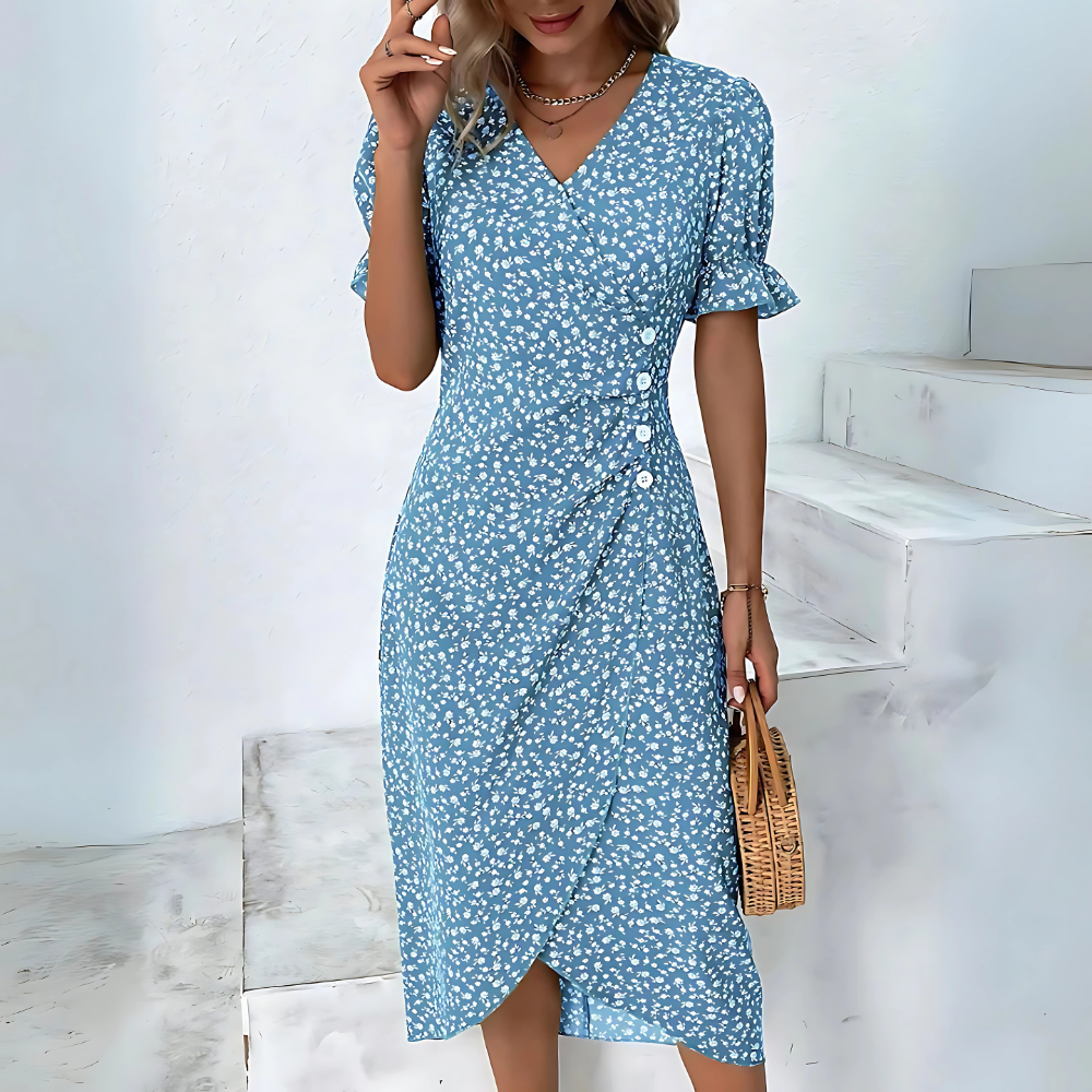 Diana – Letnia Sukienka z Kopertowym Fasonem