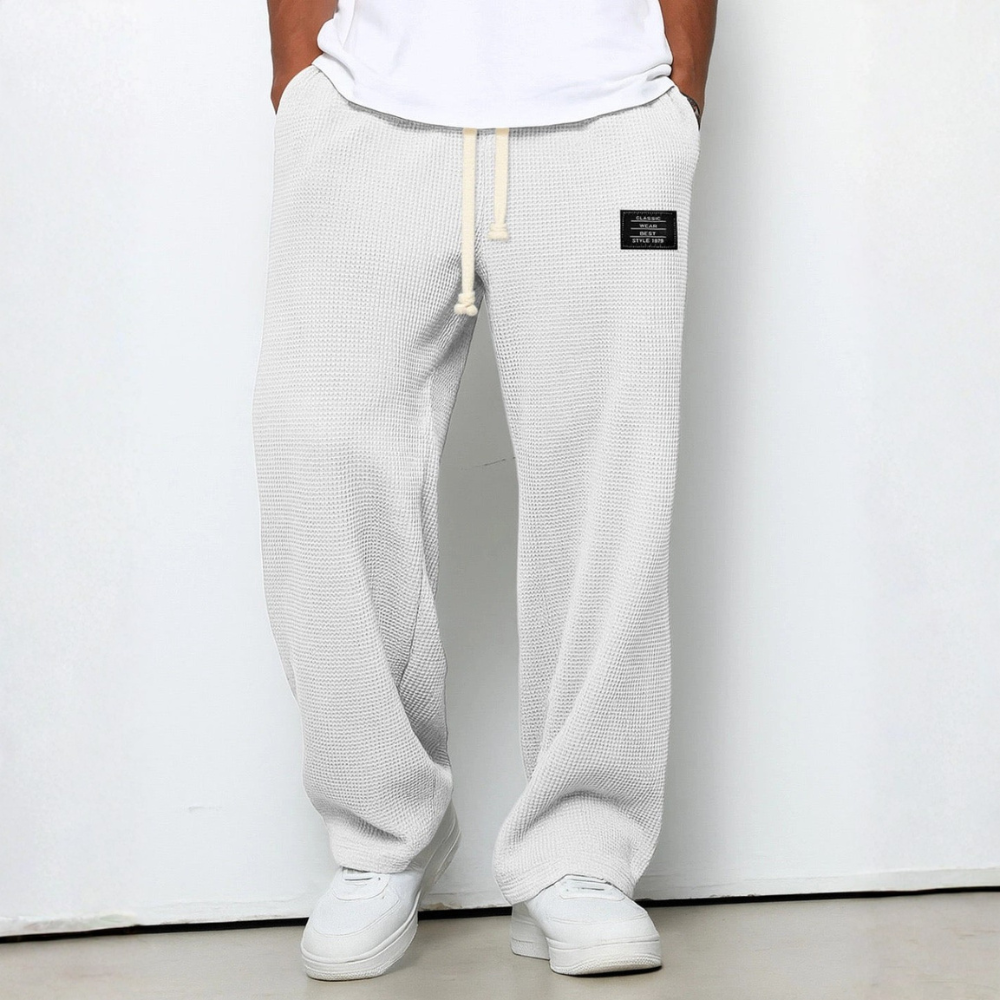 Elias | Spodnie z troczkiem w luźnym kroju