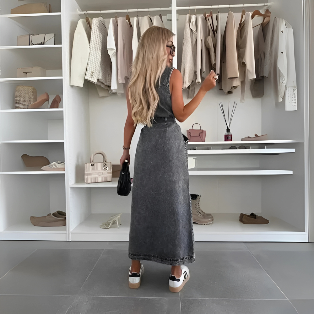 Kaja – Sukienka maxi w stylu denim