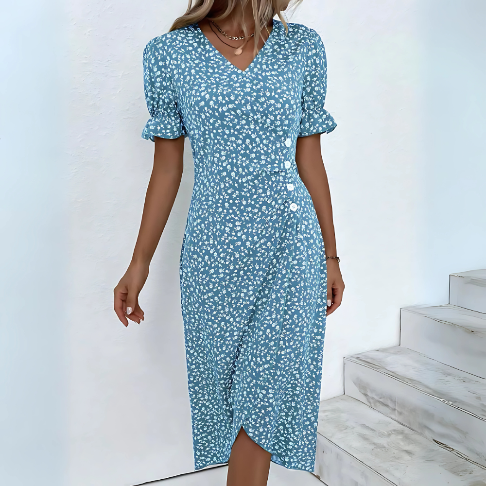 Diana – Letnia Sukienka z Kopertowym Fasonem