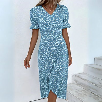 Diana – Letnia Sukienka z Kopertowym Fasonem