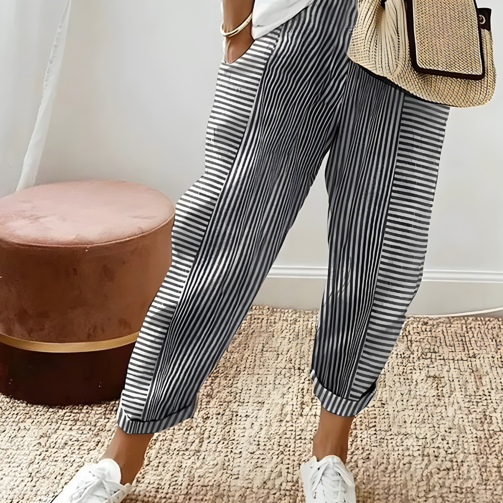 Anna – Wygodne i stylowe spodnie w paski