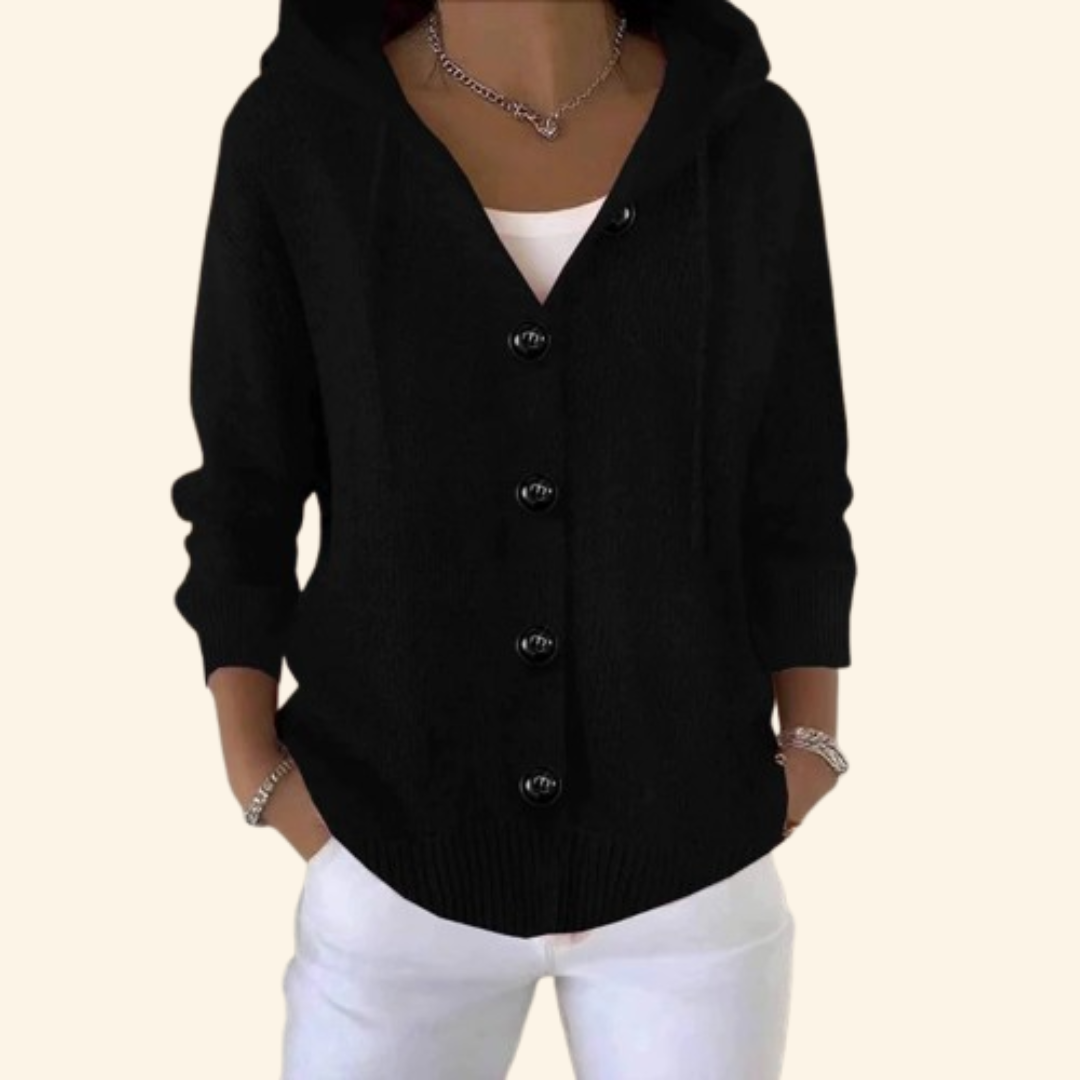 Eliza | ciepła kardiganka z kapturem